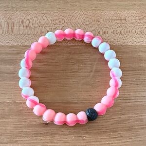Lokai Pink and White Beaded Bracelet